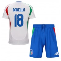 Camisa de time de futebol Itália Nicolo Barella #18 Replicas 2º Equipamento Infantil Europeu 2024 Manga Curta (+ Calças curtas)